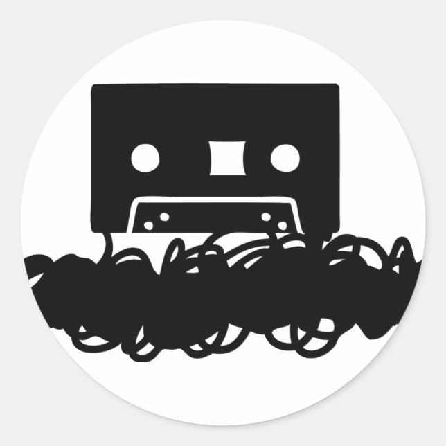 tape spaghetti icon classic round sticker (Front)