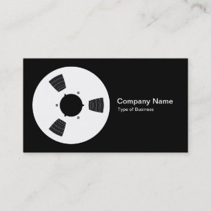 Tape Spool - White on Black Business Card