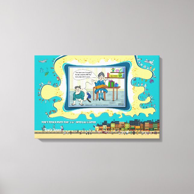 Tape Worm Granny | Absurd Visual Humor 24x16 Canvas Print (Front)