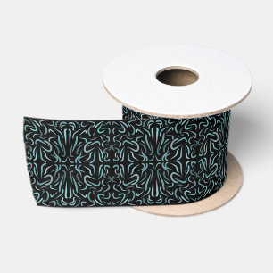 Tapered Outline Shapes Filled With Aquatic Colors Satin Ribbon