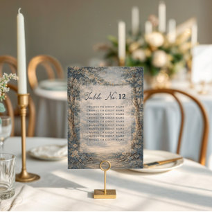 Tapestry Blue Toile wedding table seating chart