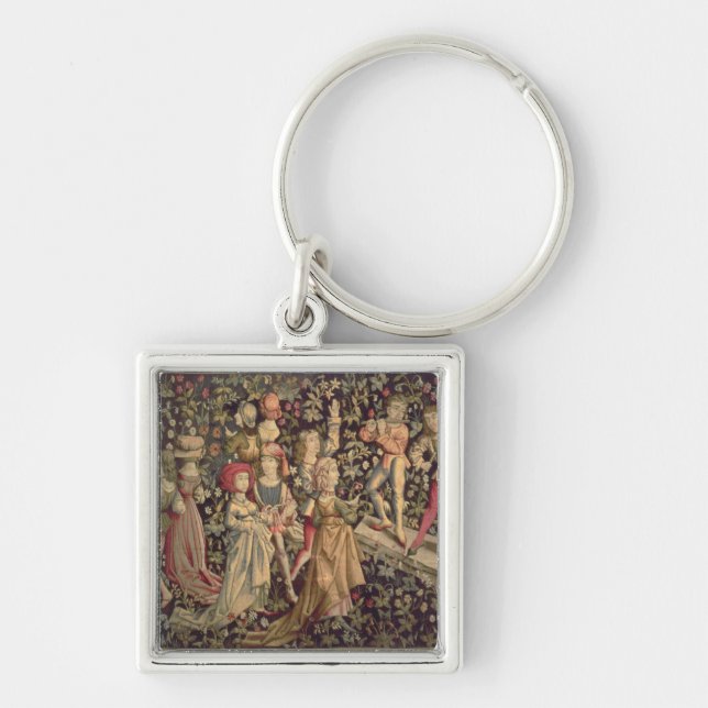Tapestry depicting dancers and musicians keychain (Front)