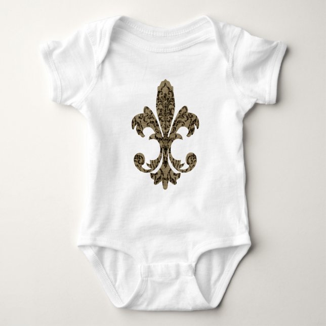 Tapestry Fleur de lis 4 Baby Bodysuit (Front)
