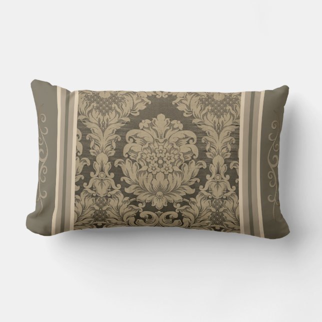 Tapestry in Brown, Linen, Sand  Lumbar Pillow (Front)