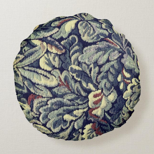 Tapestry Leaves Round Pillow (Back)