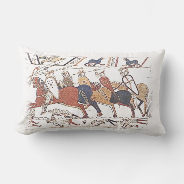 Tapestry Scene -  The Bayeaux Tapestry Lumbar Pillow (Front)