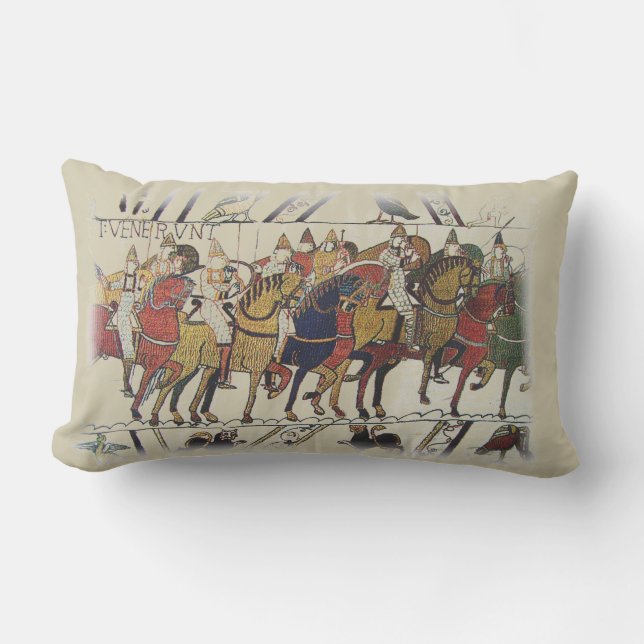 Tapestry Scene -  The Bayeaux Tapestry Outdoor Pillow (Front)