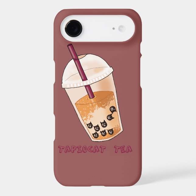 Tapiocat Tea | Cute Cat Pun Illustration Case-Mate iPhone Case (Back)