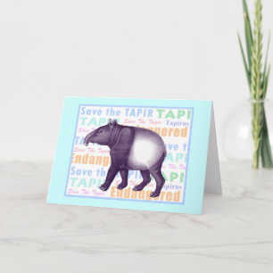 Tapir asiatique/tapir malais - carte de voeux