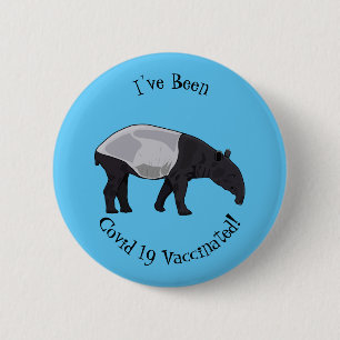 Tapir cartoon illustration 2 inch round button