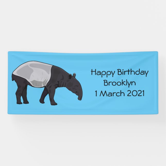 Tapir cartoon illustration banner (Horizontal)