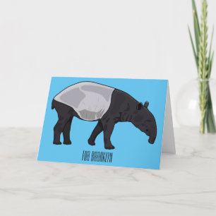 Tapir cartoon illustration card