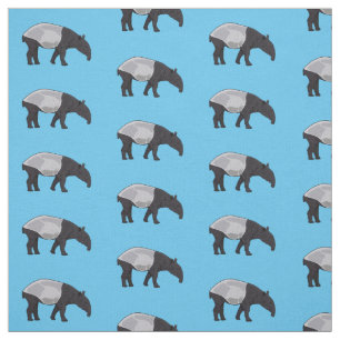 Tapir cartoon illustration fabric