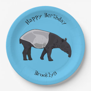 Tapir cartoon illustration paper plate
