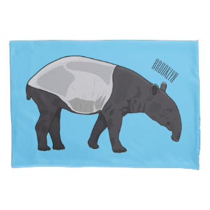 Tapir cartoon illustration pillowcase