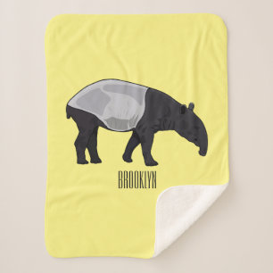 Tapir cartoon illustration sherpa blanket
