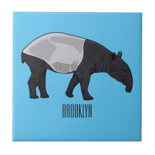 Tapir cartoon illustration tile