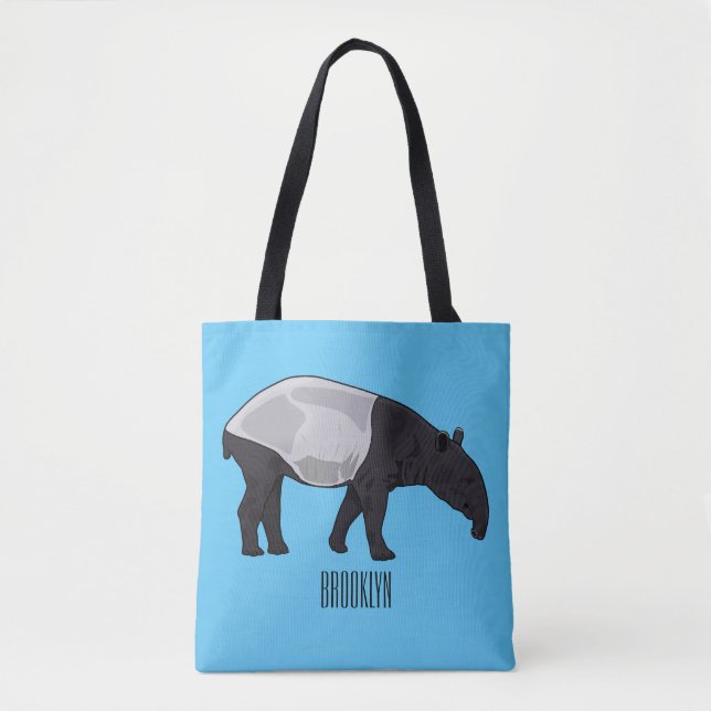 Tapir cartoon illustration tote bag (Front)
