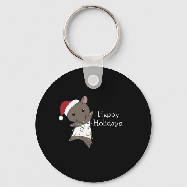 Tapir Christmas Tapire Winter Animals Keychain (Front)