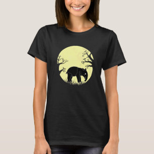 Tapir In Moonlight Wildlife Odd Toed Ungulate Anim T-Shirt