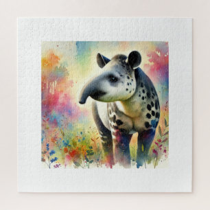 Tapir in watercolor 190924AREF113 - Watercolor Jigsaw Puzzle
