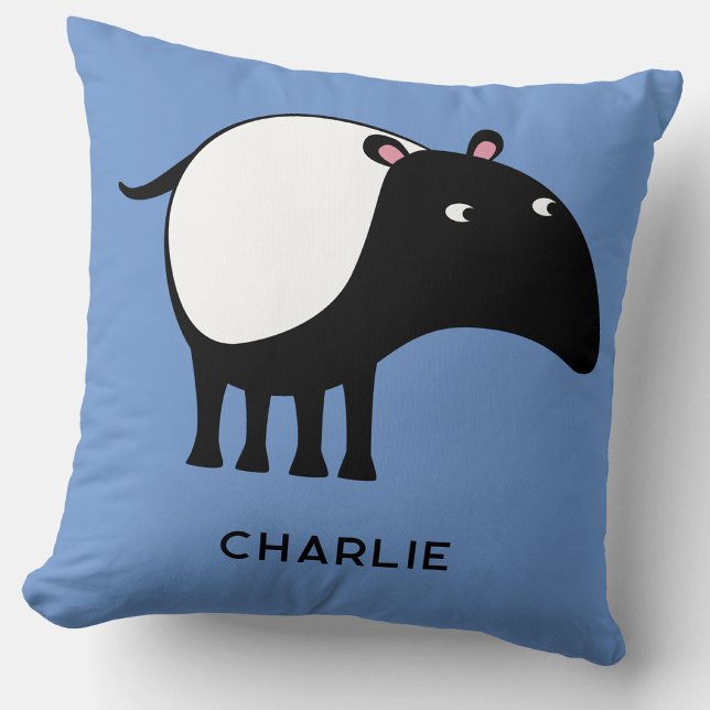 Tapir Personalized Name Throw Pillow (Creator Uploaded)