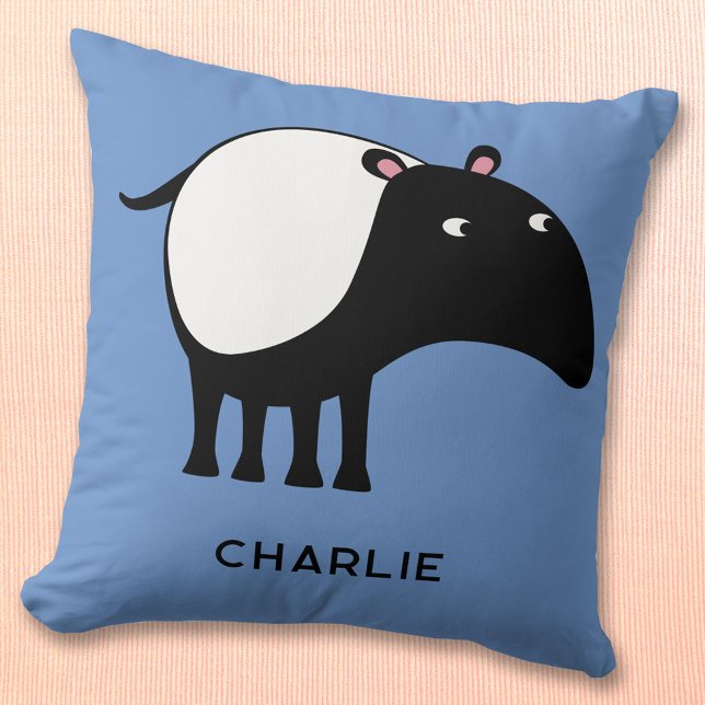 Tapir Personalized Name Throw Pillow (Creator Uploaded)