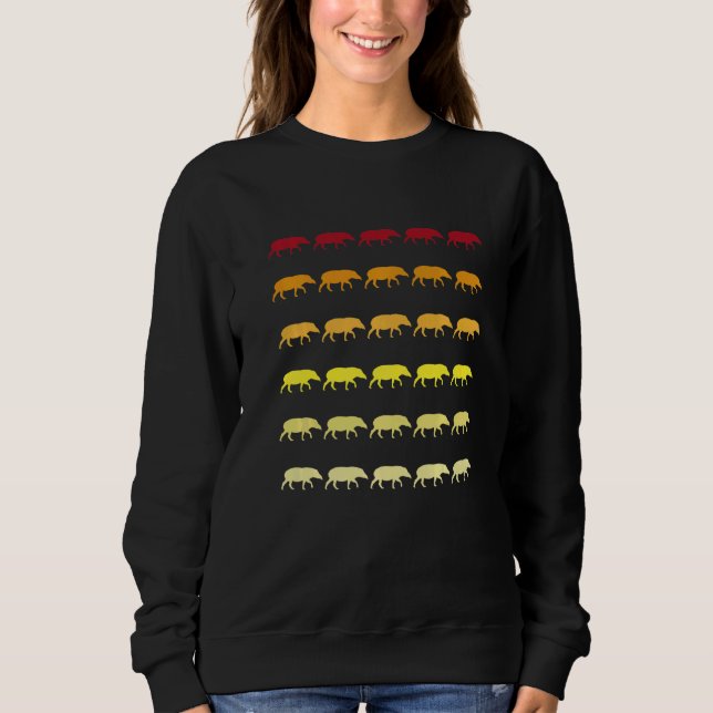 Tapir Retro Animal Pattern   Sweatshirt (Front)