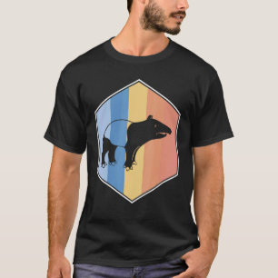 Tapir With Retro Colours In A Hexagon T-Shirt
