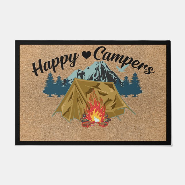 Tapis d'accueil personnalisé, Décor du camping (Devant)
