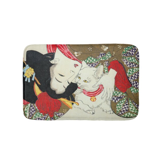 Tapis De Bain 猫が好き, chats d'amour du 芳年 I, Yoshitoshi, Ukiyo-e (Devant)