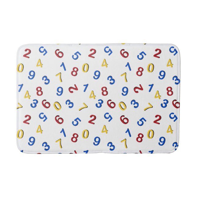 Tapis De Bain 123 chiffres Rouge Jaune Bleu (Devant)