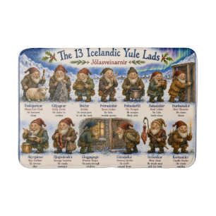 Tapis De Bain 13 lutins islandais de Noël à reykjavik