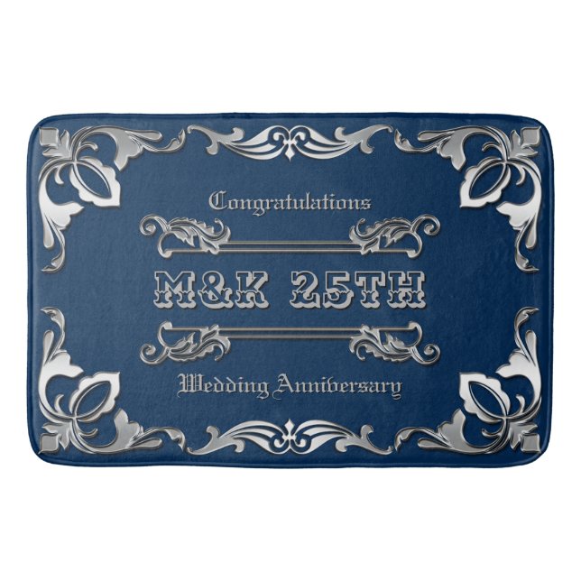 Tapis De Bain 25e anniversaire Mariage de la Couverture classiqu (Devant)