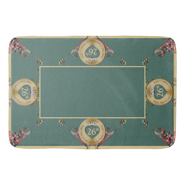 Tapis De Bain 26e/Tout anniversaire de Mariage (Devant)