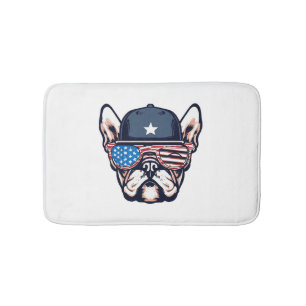 Tapis De Bain 4 juillet du week-end de French Bulldog