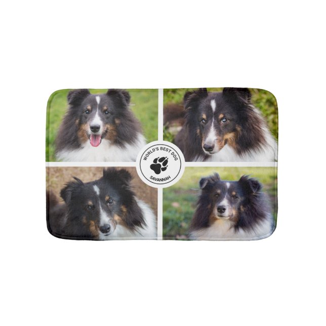 Tapis De Bain 4 Photos personnalisées pour animaux de compagnie  (Devant)