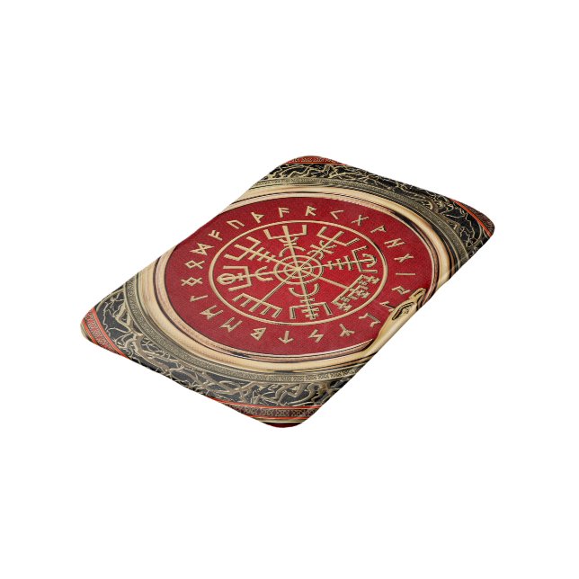 Tapis De Bain [610] Boussole runique magique d'or de Vegvisir - (Angle)