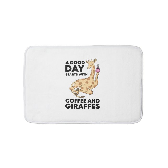 Tapis De Bain A Good Day Starts With Coffee & Giraffe Gift Funny (Devant)