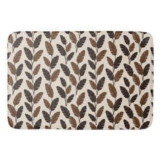 Tapis de bain à motif de feuille de bananier marro