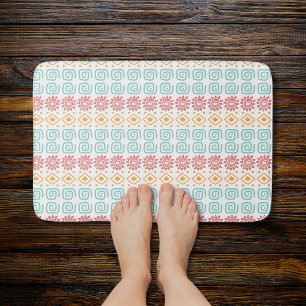 Tapis de bain à motif tribal Boho Soleil pastel