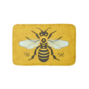 Tapis De Bain Abeille de nid d'abeilles d'abeille assez décoré