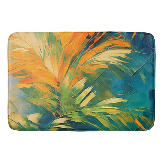 Tapis De Bain Abstract Palm Burst – Tropical Energy in Motion (Devant)