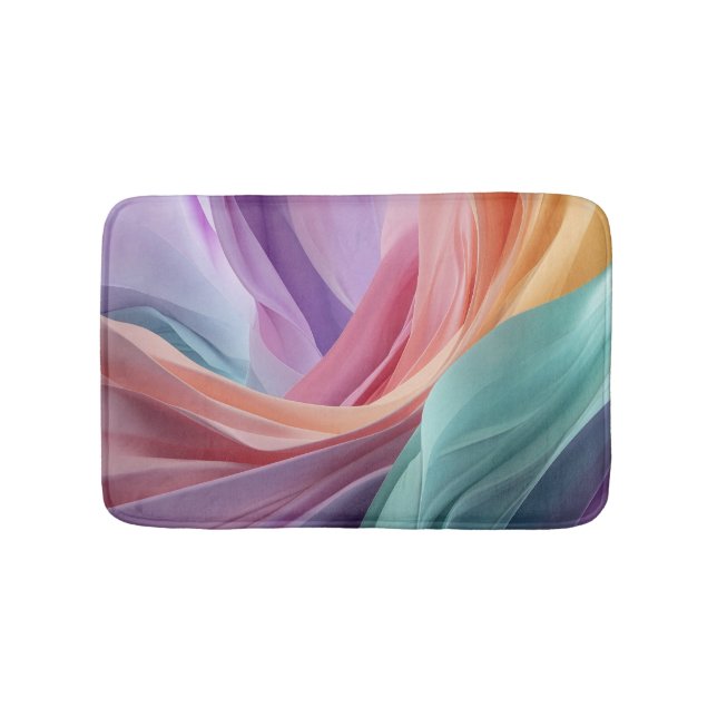 Tapis De Bain Abstract Pastel Fabric Waves  (Devant)