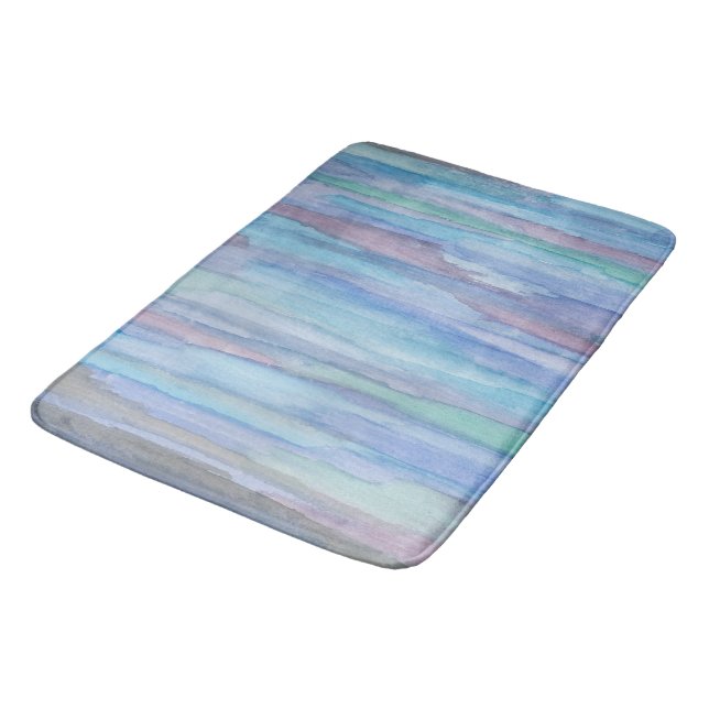 Tapis De Bain Abstrait bleu : Janvier matin (Angle)