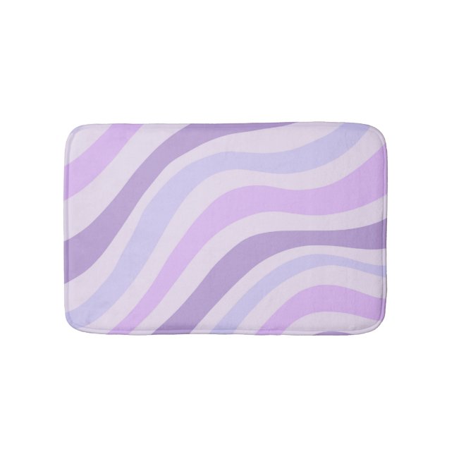 Tapis De Bain Abstrait bleu violet Super Motif liquide à bande (Devant)