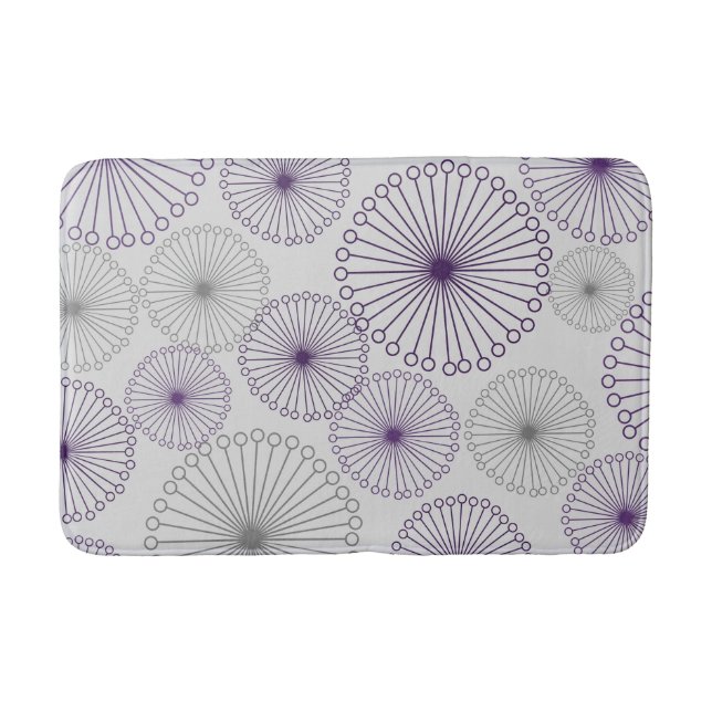 Tapis De Bain Abstrait de cercle gris et de violet de moisissure (Devant)