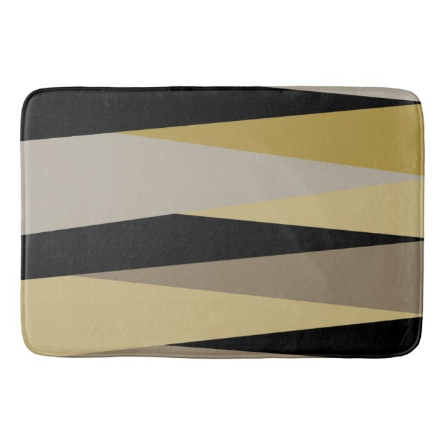 Tapis De Bain abstrait noir et or (Devant)