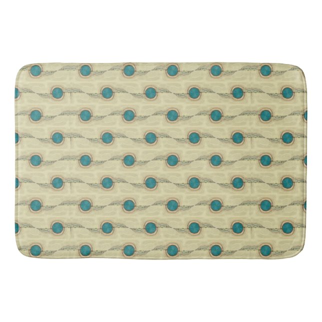 Tapis De Bain Abstrait Peacock Feathers Points Motif (Devant)