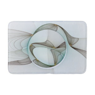Tapis De Bain Abstrait Turquoise Brown Gold Elegance